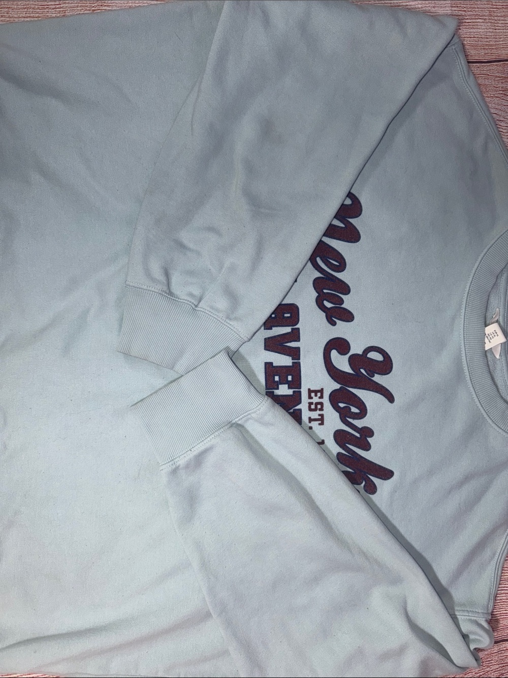 New York 5th Avenue Crewneck Sweatshirt Women’s XL Blue Graphic Pullover - Picture 8 of 9